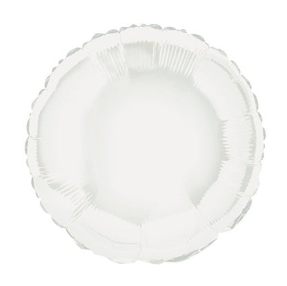 White Round Foil Balloon 45cm - The Party Marketplace