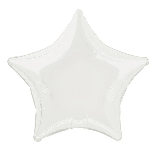White Star Foil Balloon 50cm - The Party Marketplace