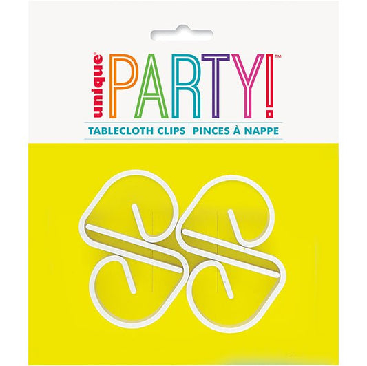 White Tablecover Clips (Pack of 4) - The Party Marketplace